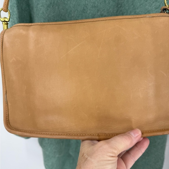 Coach classic vintage 1970s in light beech tan leather shoulder/clutch purse - Picture 4 of 16